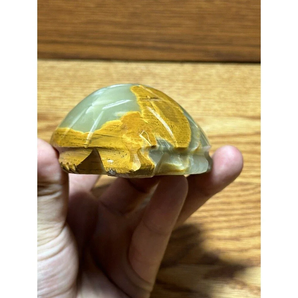 Natural Crystal Geode Stone Carved Exquisite Tortoise Turtle Paperweight Red Eye
